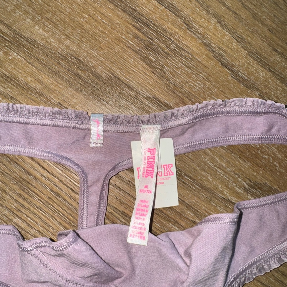 Victorias Secret PINK Ruffle Trim Thong - Picture 2 of 3